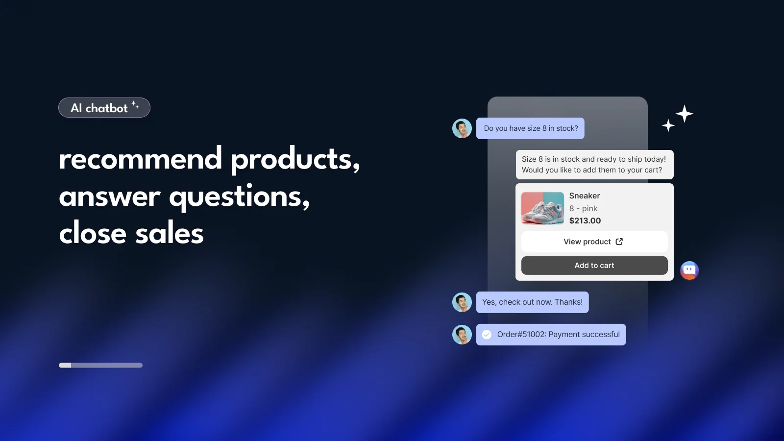 AI chatbot driving product discovery and checkout